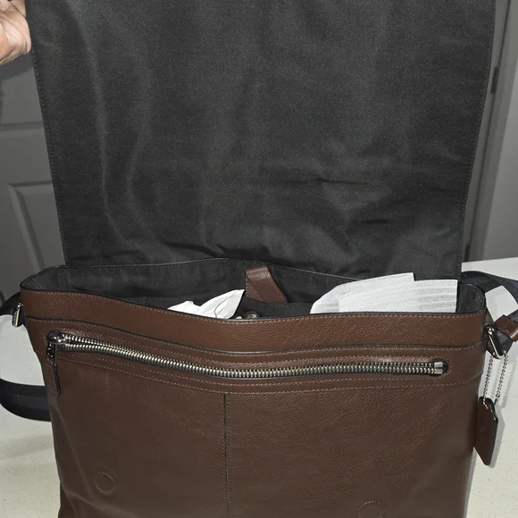 Coach Brown Leather Messenger - Picture 3 of 9
